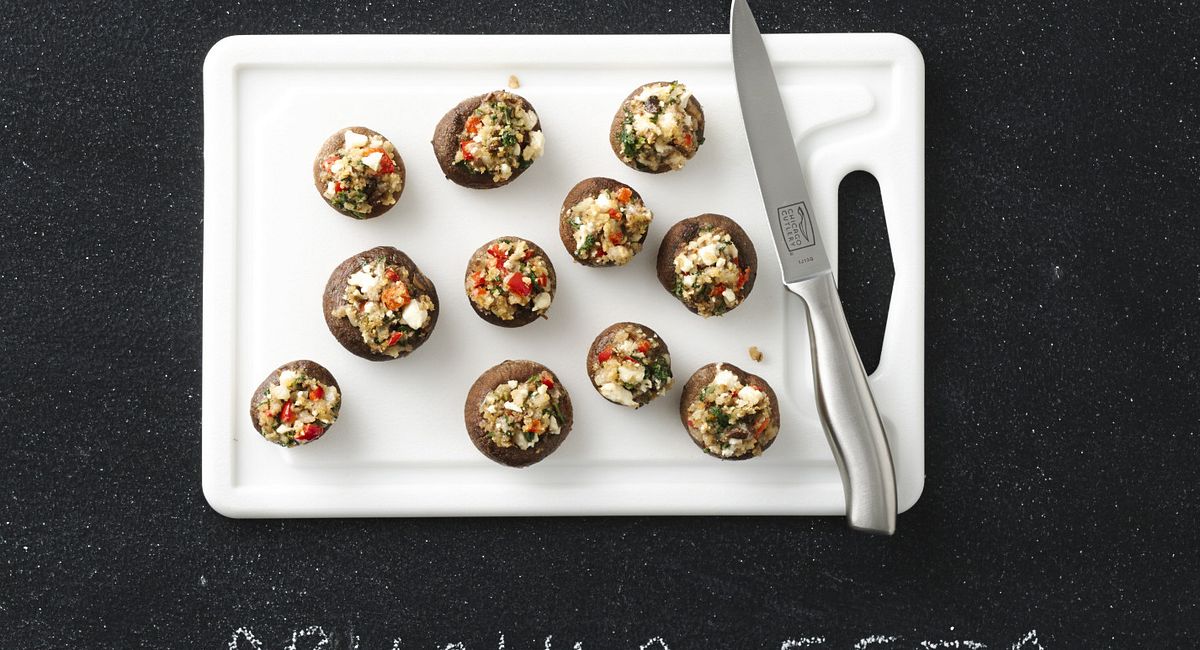 Arugula-Feta Stuffed Mushrooms